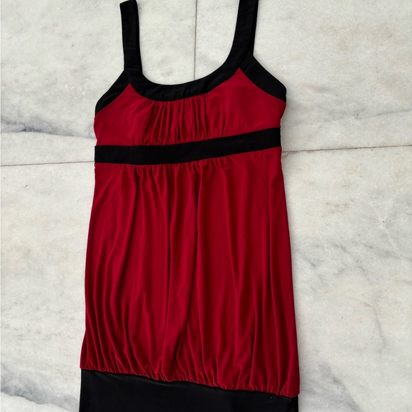 Vintage JFW Dress Red Black Thick Strap Pleated Vampire Gothic Y2K XL - Picture 3 of 8